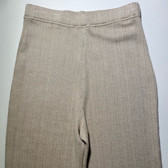 St John Collection Knit Wide Leg Pants 6 Beige Soft Luxury Lounge Old Money - Picture 9 of 9